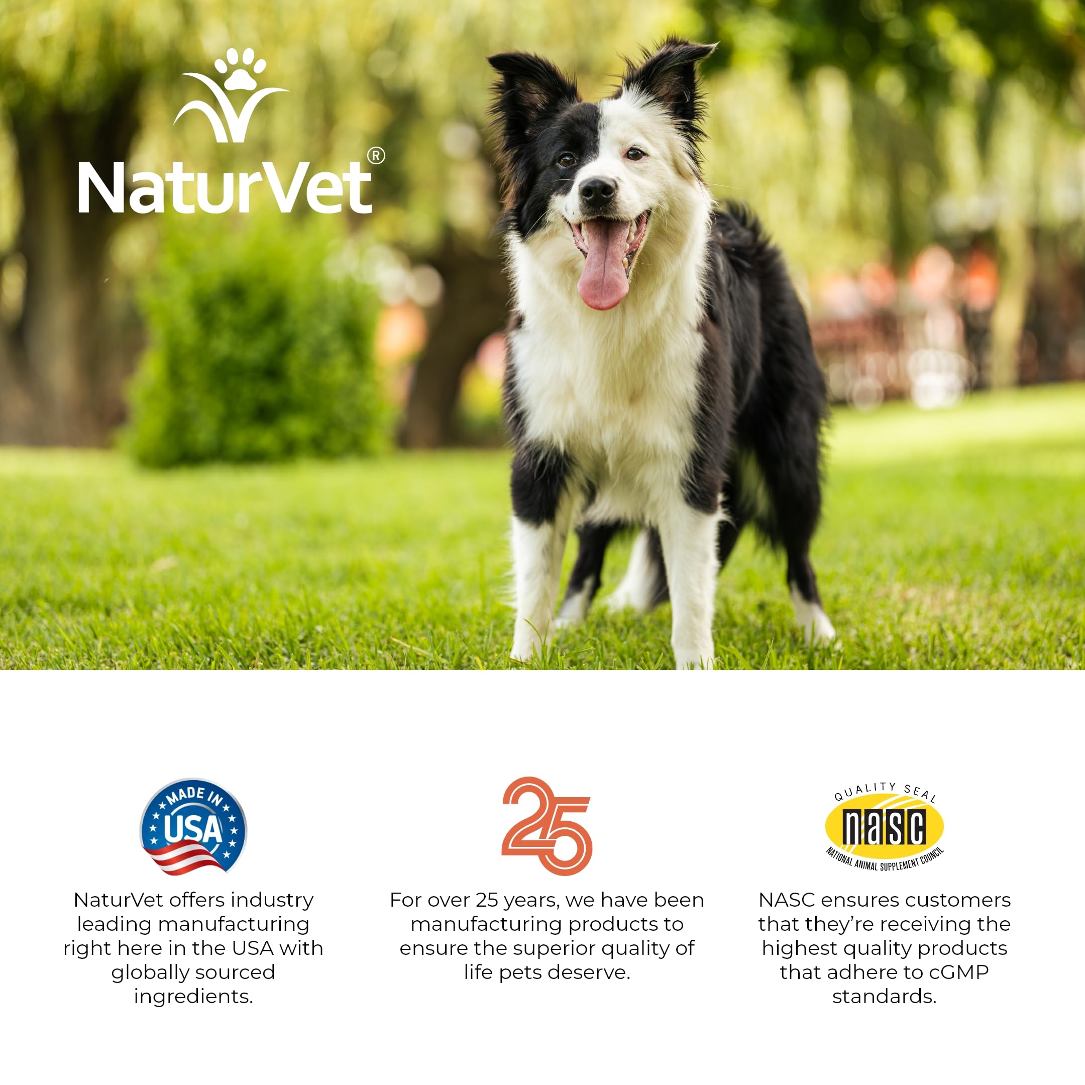 NaturVet VitaPet hecho en Estados Unidos, control de calidad y seguridad.