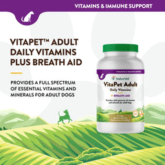 NaturVet VitaPet con omega-6 y perejil para aliento más fresco.
