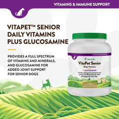 NaturVet VitaPet Senior fórmula de vitaminas y minerales.