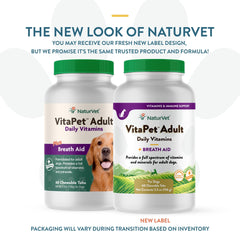 NaturVet VitaPet tabletas masticables para perro, fáciles de administrar cada día.