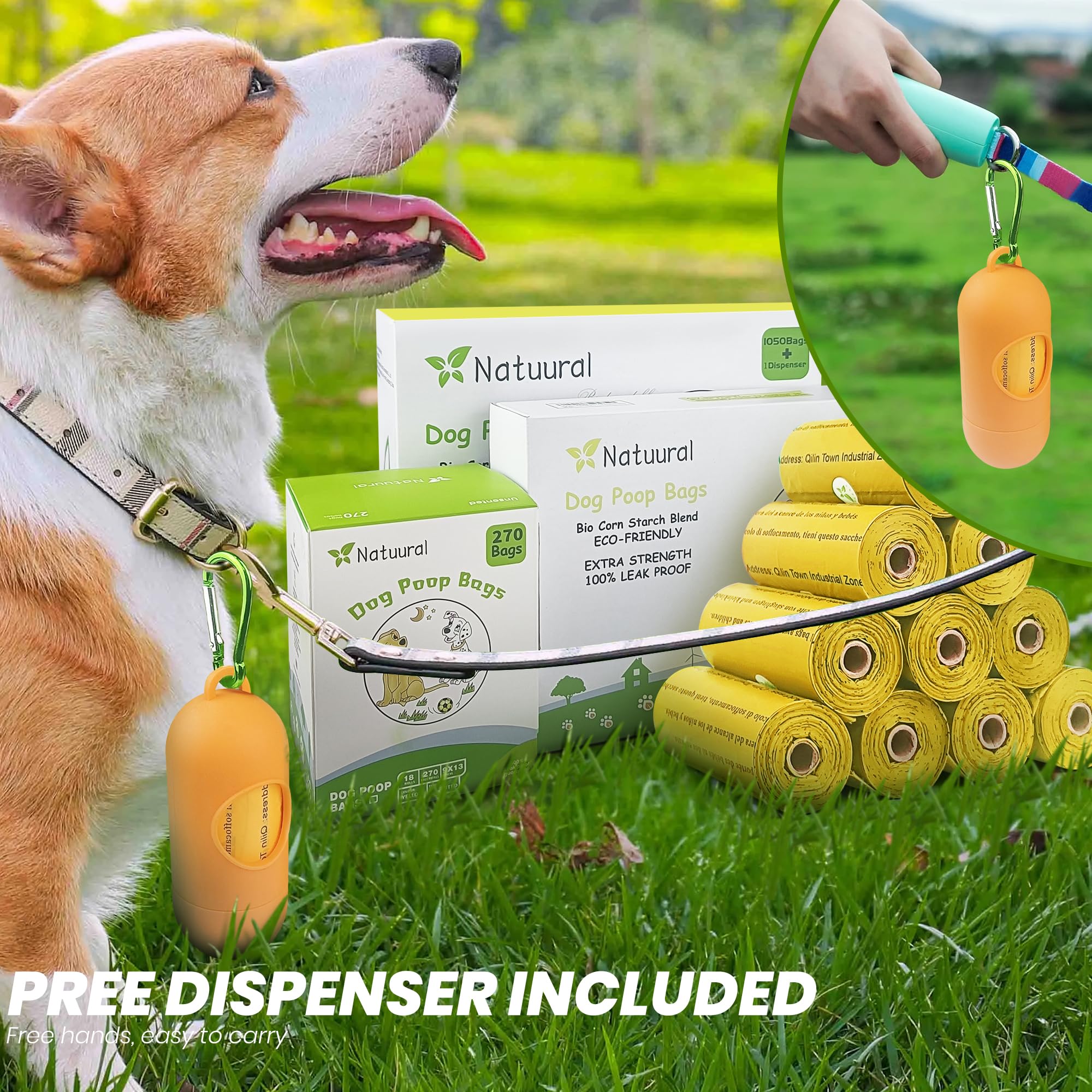 Natuural bolsas para heces de gatos, uso práctico y limpio.