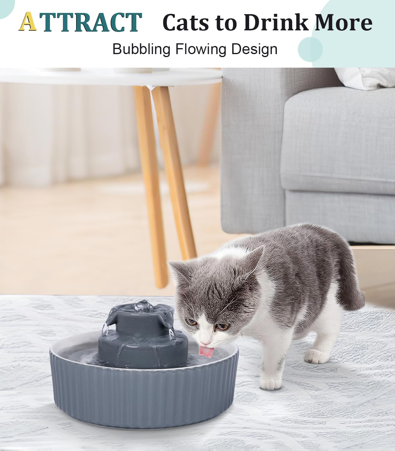 NautyPaws flujo-agua-triple-caida, agua en movimiento para atraer a las mascotas.
