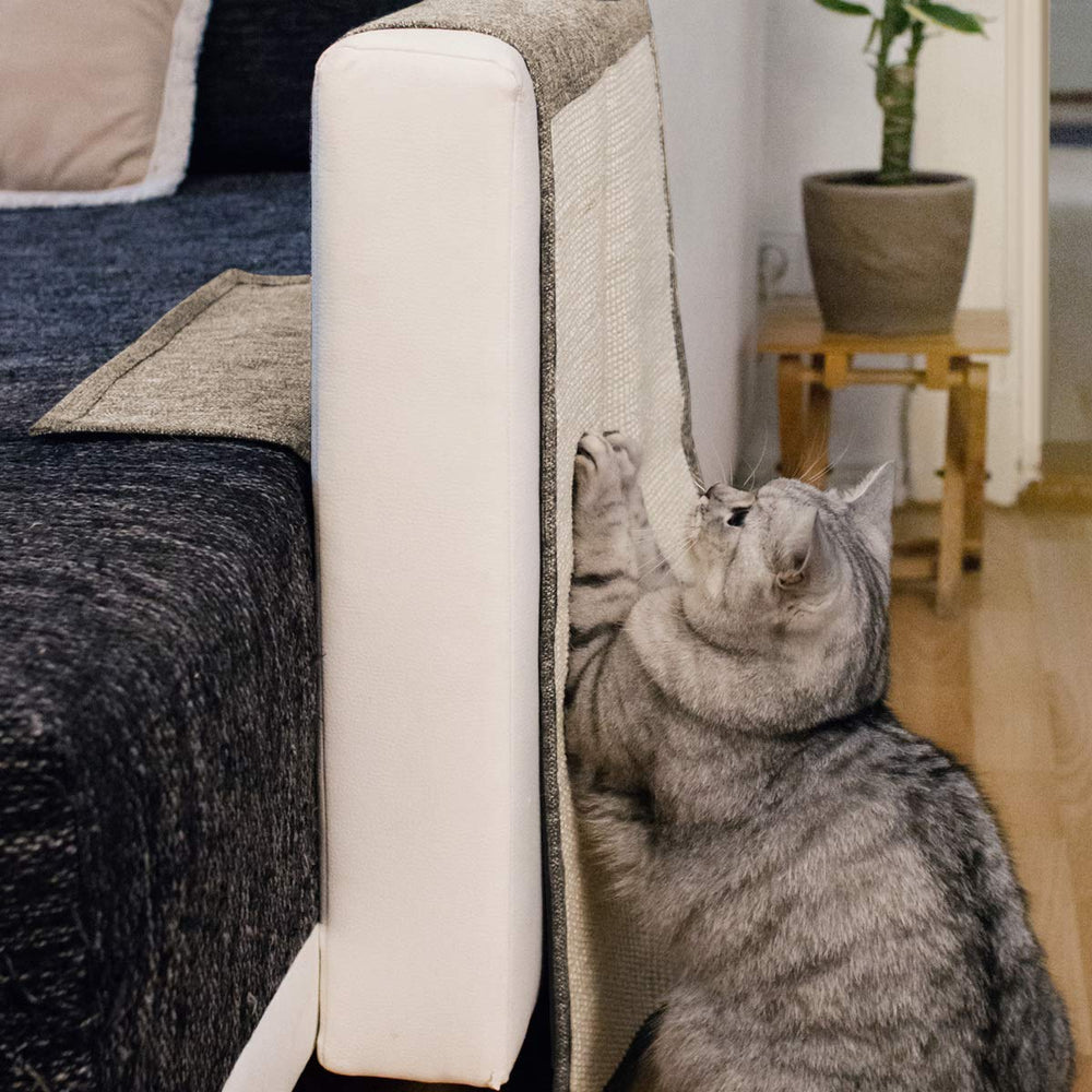 Navaris diseño bicolor con sisal y tela para rascar y apoyar el reposabrazos