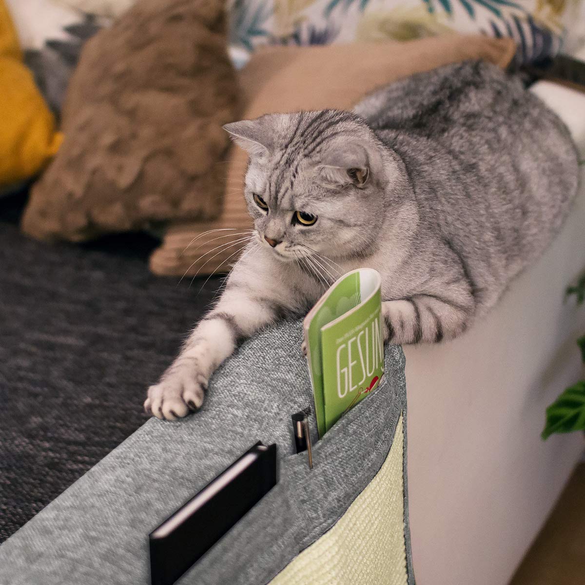Navaris protector de muebles con sisal gris claro soporta sesiones de rasgado sin daños