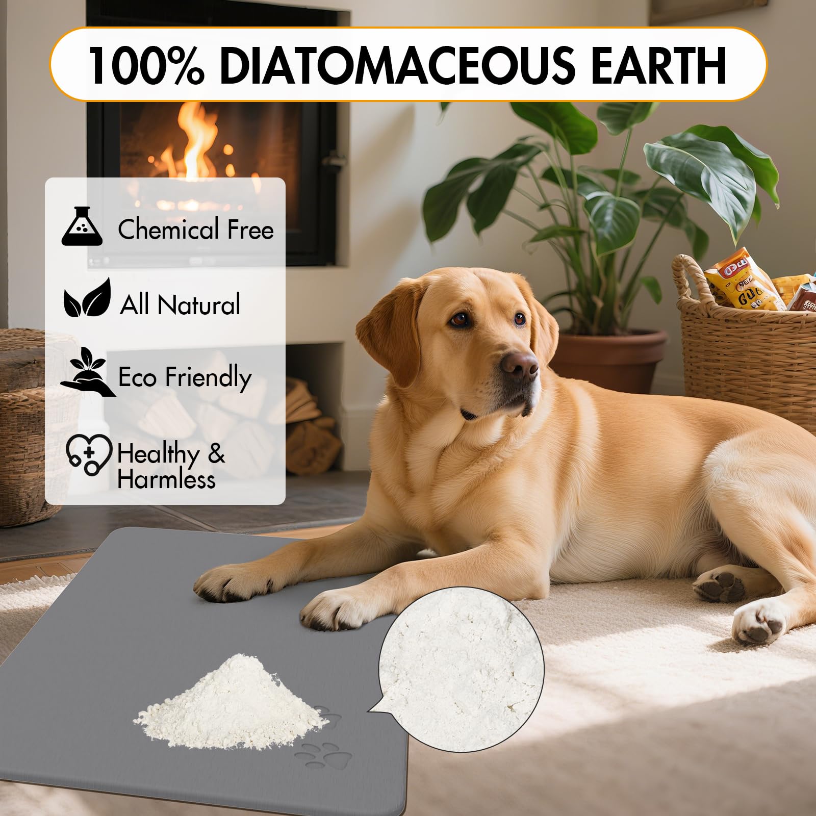 NAVKONY superficie absorbente de diatomita para cuencos de perros y gatos