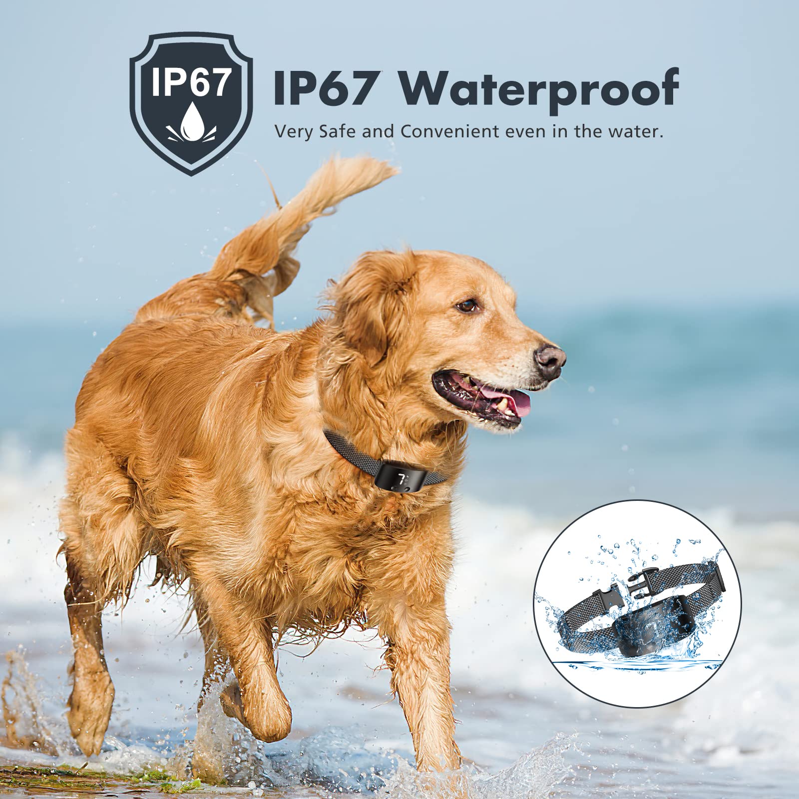 NBJU collar anti-ladridos para perros, estimulación eléctrica controlada.