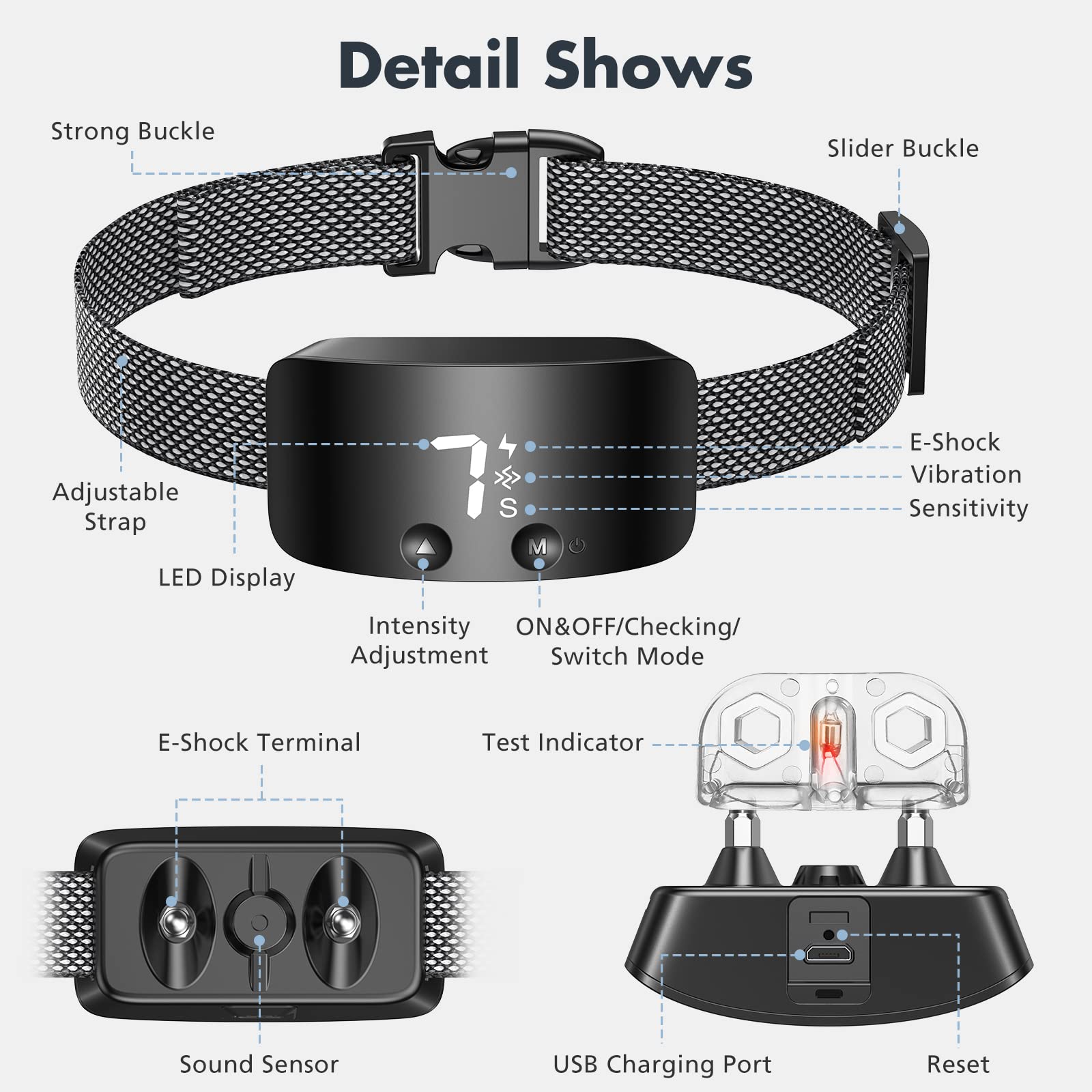 NBJU collar anti-ladridos para perros, modo sonido.
