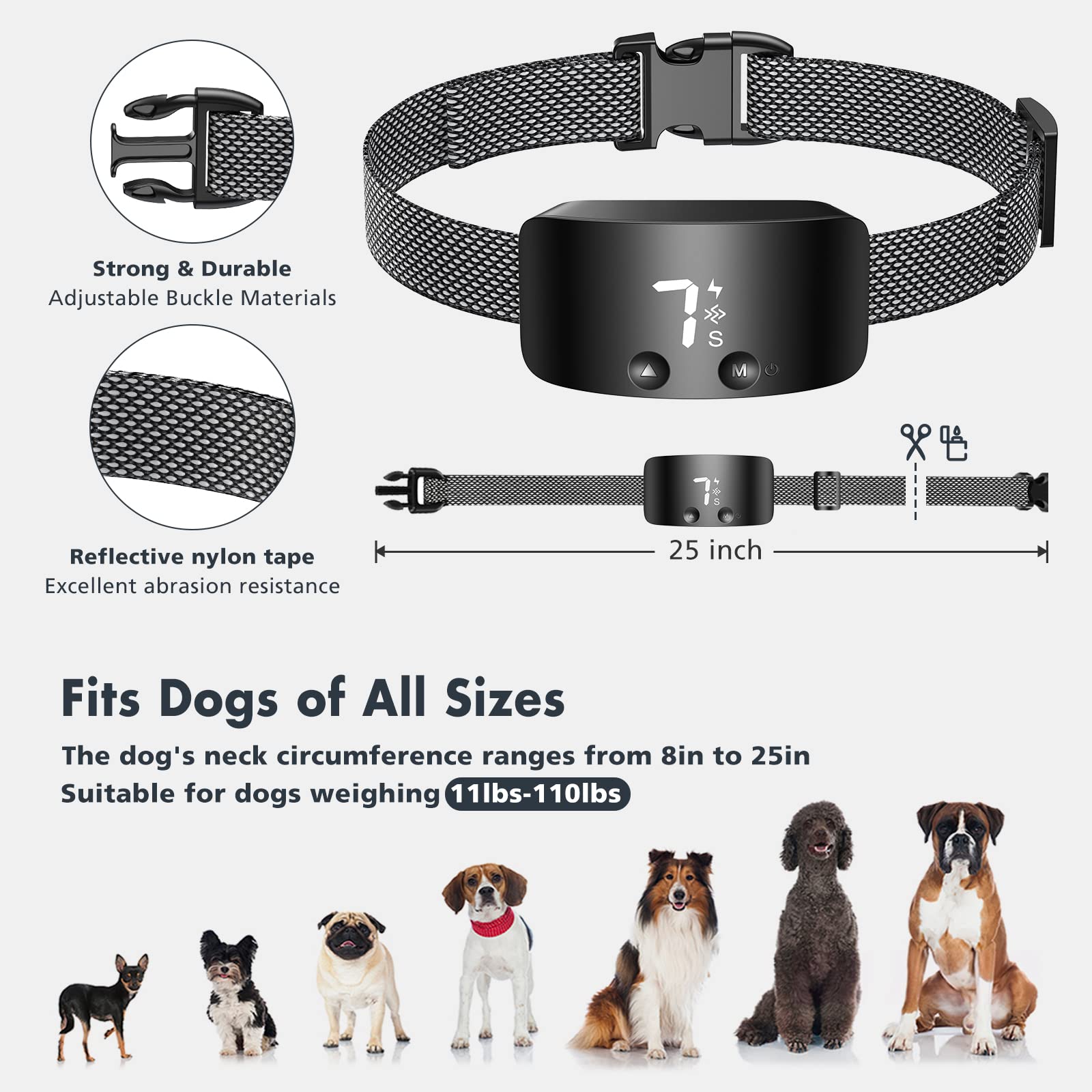 NBJU collar anti-ladridos para perros, modo vibración.