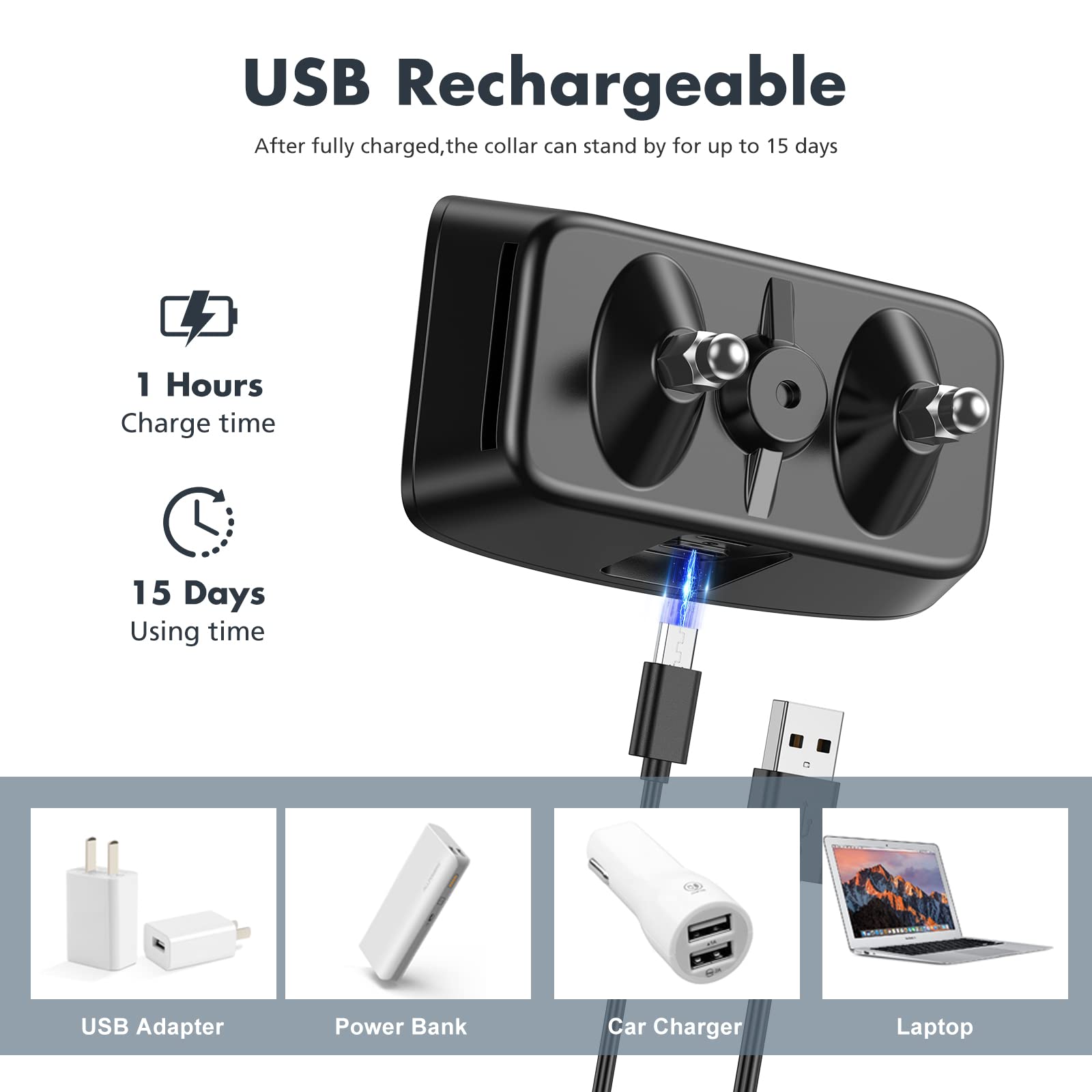 NBJU collar anti-ladridos para perros, resistente al agua IP67.