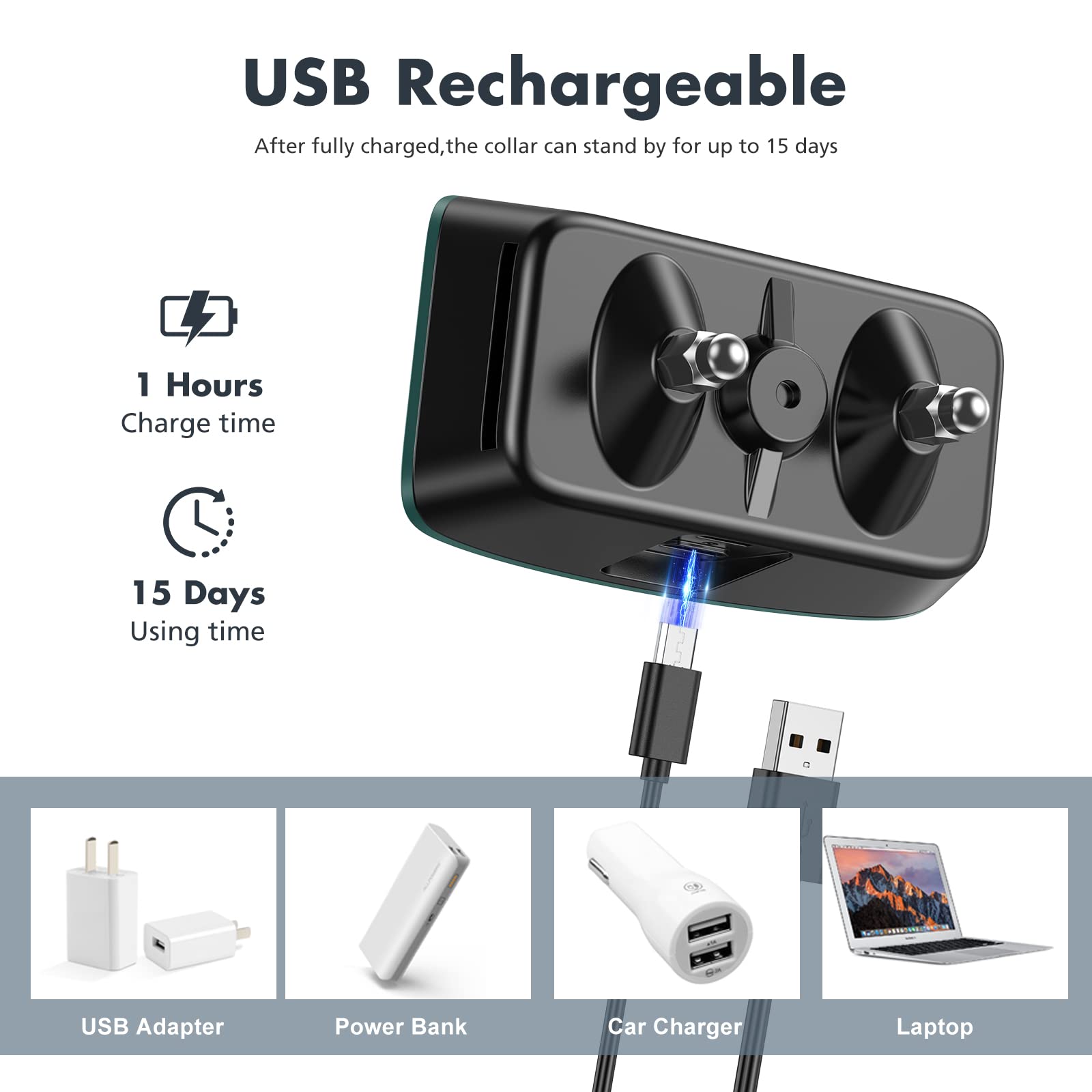 Ajuste seguro para cuellos de 20 a 63 cm, IP67.