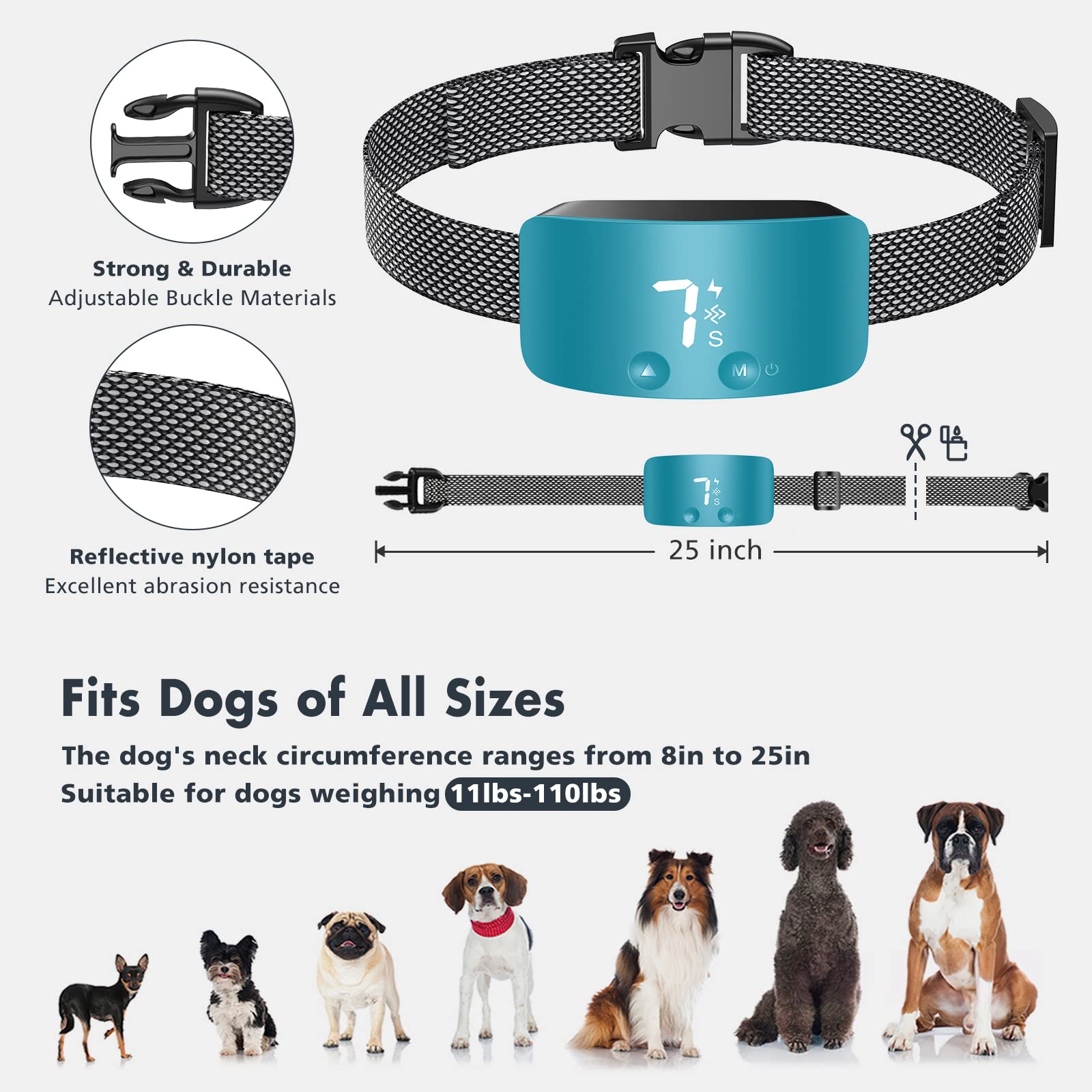 NBJU Bark Collar Teal, sistema de protección para evitar castigos innecesarios