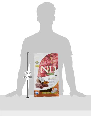 N&D Quinoa piel y pelaje lista de ingredientes con quinoa y cúrcuma
