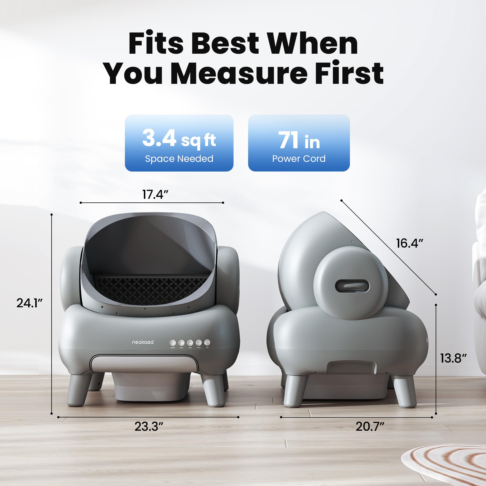 Neakasa M1 Plus, capacidad de arena 7,2 L para uso prolongado
