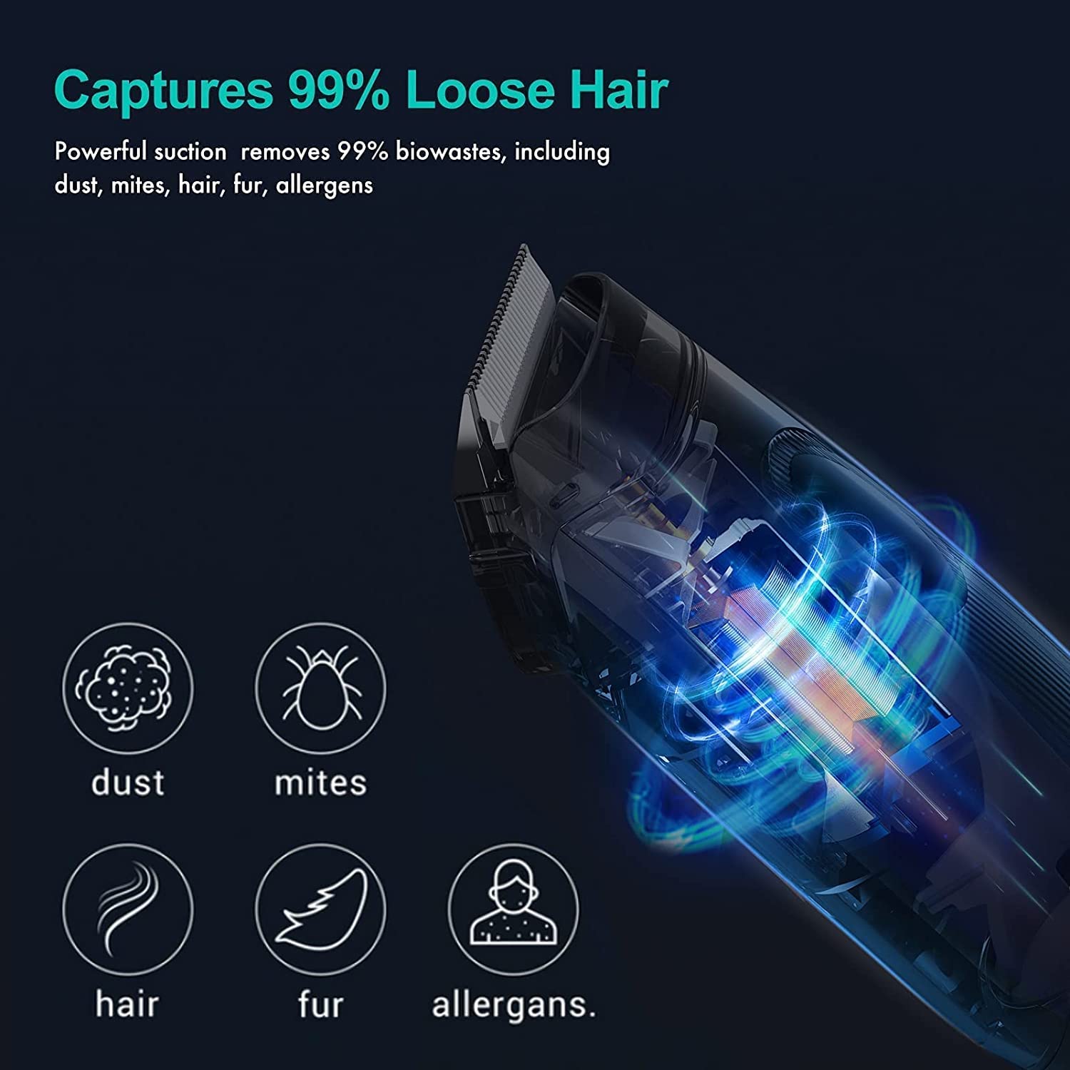 Neakasa P1 Pro: contenedor para pelo aspirado, fácil de vaciar tras grooming.