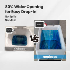 Neakasa PooGuard apertura amplia facilita desechar grumos grandes sin salpicaduras