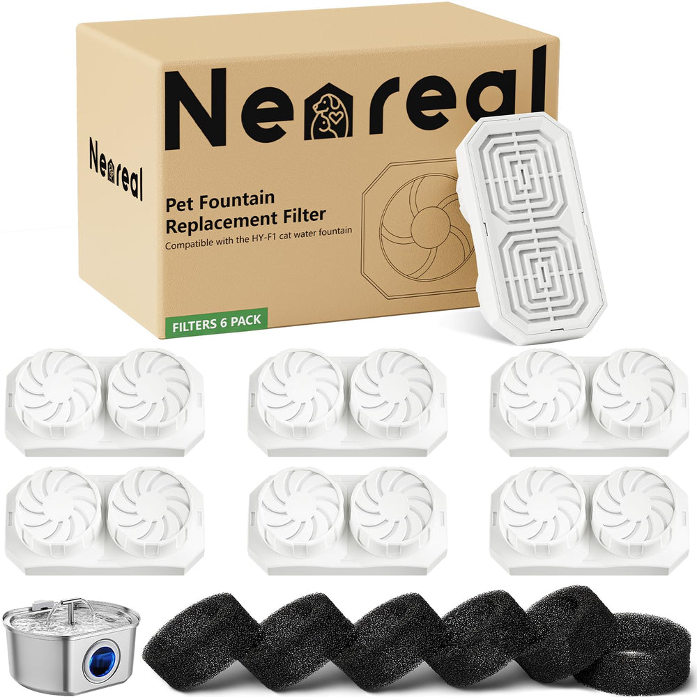 Neareal filtros repuesto 6 piezas para agua de mascotas, mantenimiento continuo.