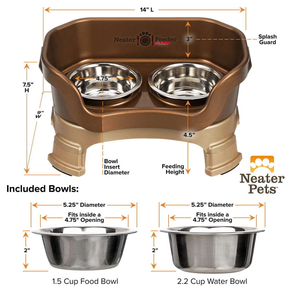 Neater Feeder: conjunto de cuencos de acero dentro del soporte para orden