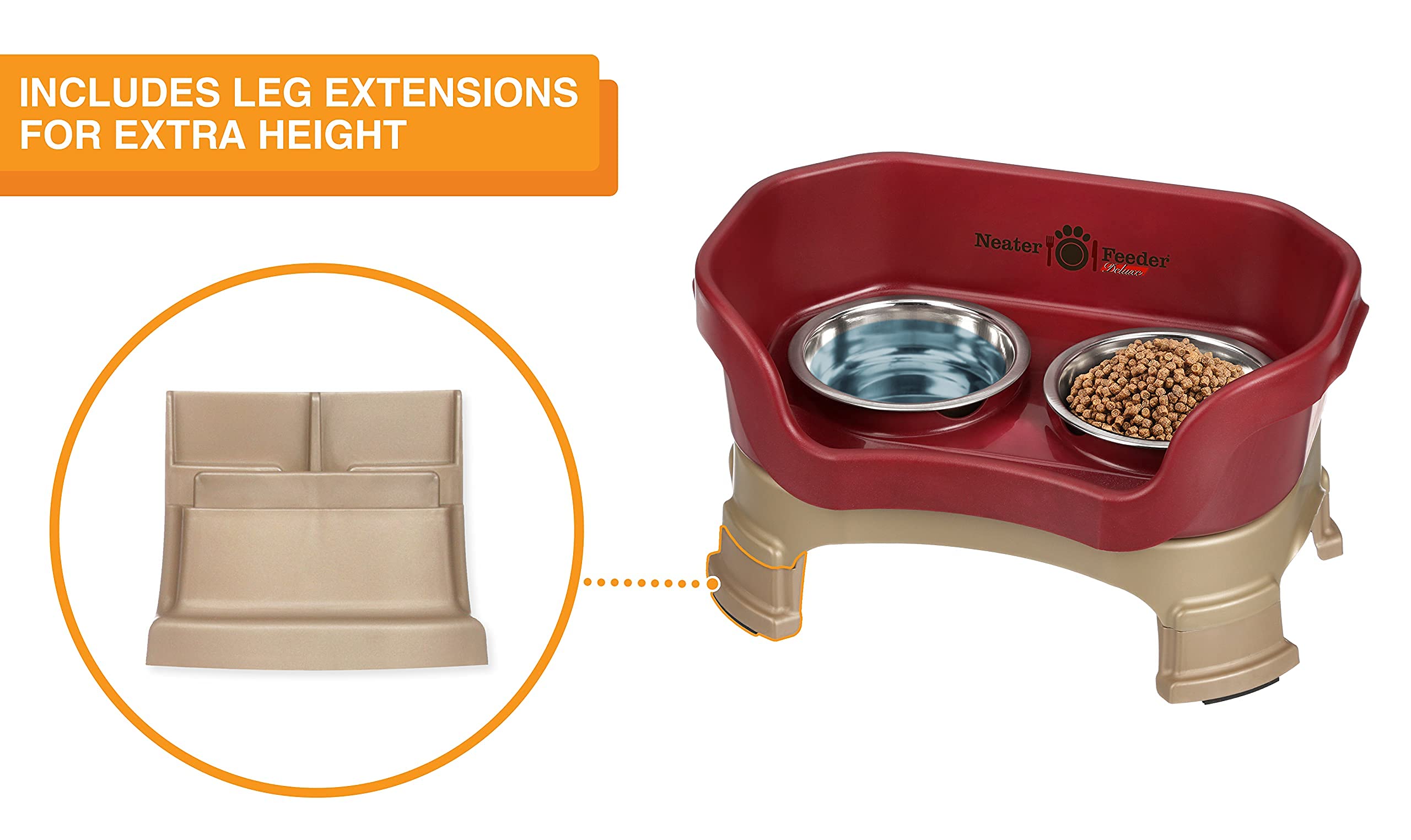 Neater Feeder Deluxe: cuencos de acero inoxidable para comida y agua.