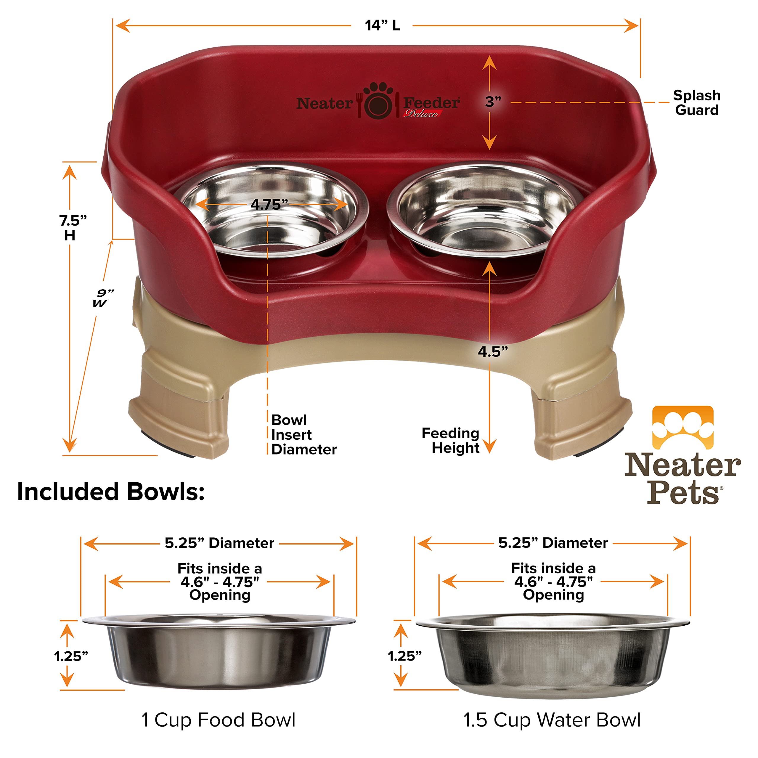 Neater Feeder Deluxe: fácil limpieza, apto para lavavajillas.