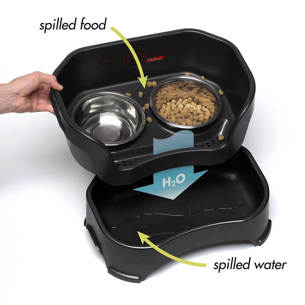 Neater Feeder Deluxe, sistema sin derrames para una limpieza más rápida del área de comida.