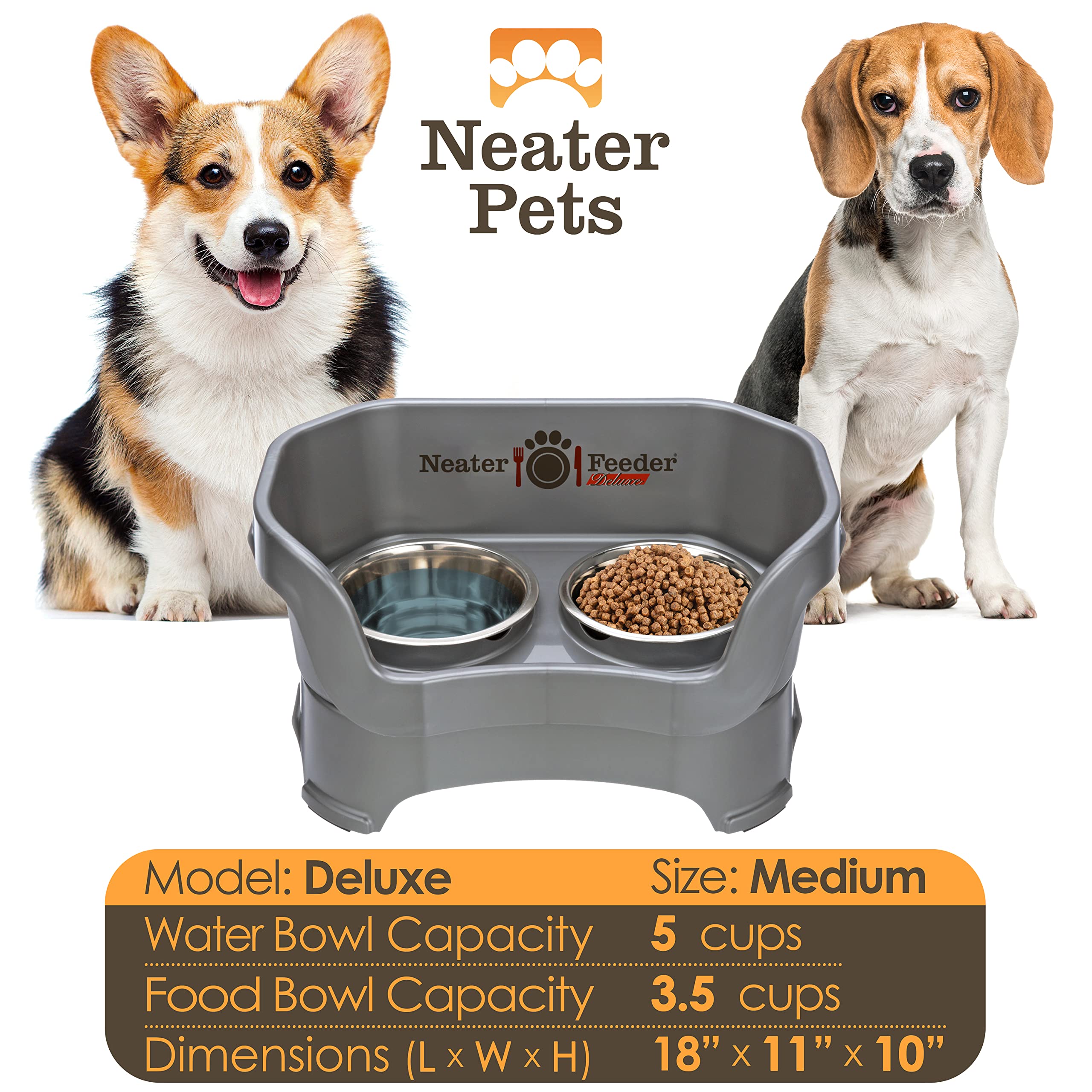 Neater Feeder Deluxe base elevada para una postura de alimentación cómoda