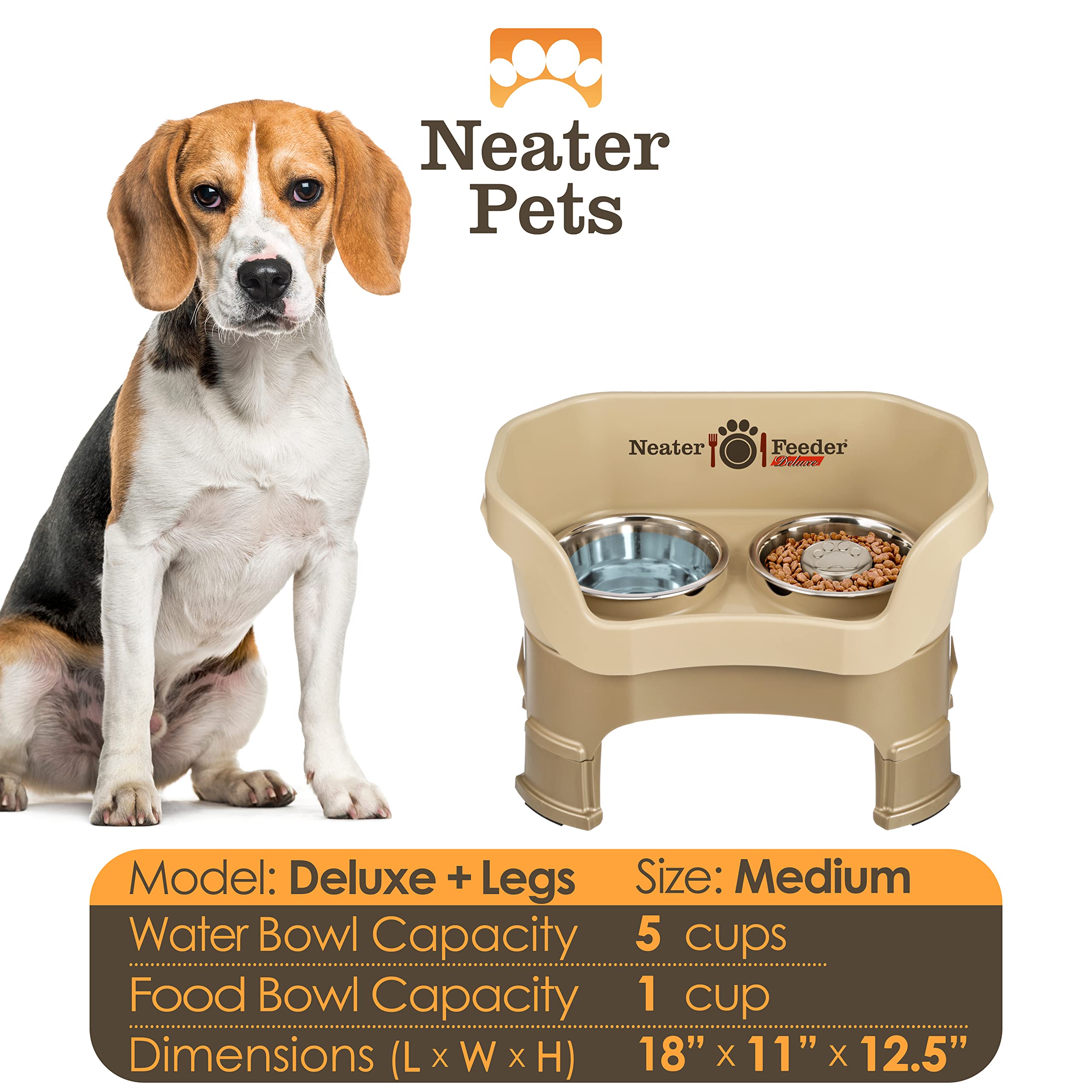 Cuenco de alimento lento de Neater Feeder Deluxe, acero inoxidable, promueve comer despacio.
