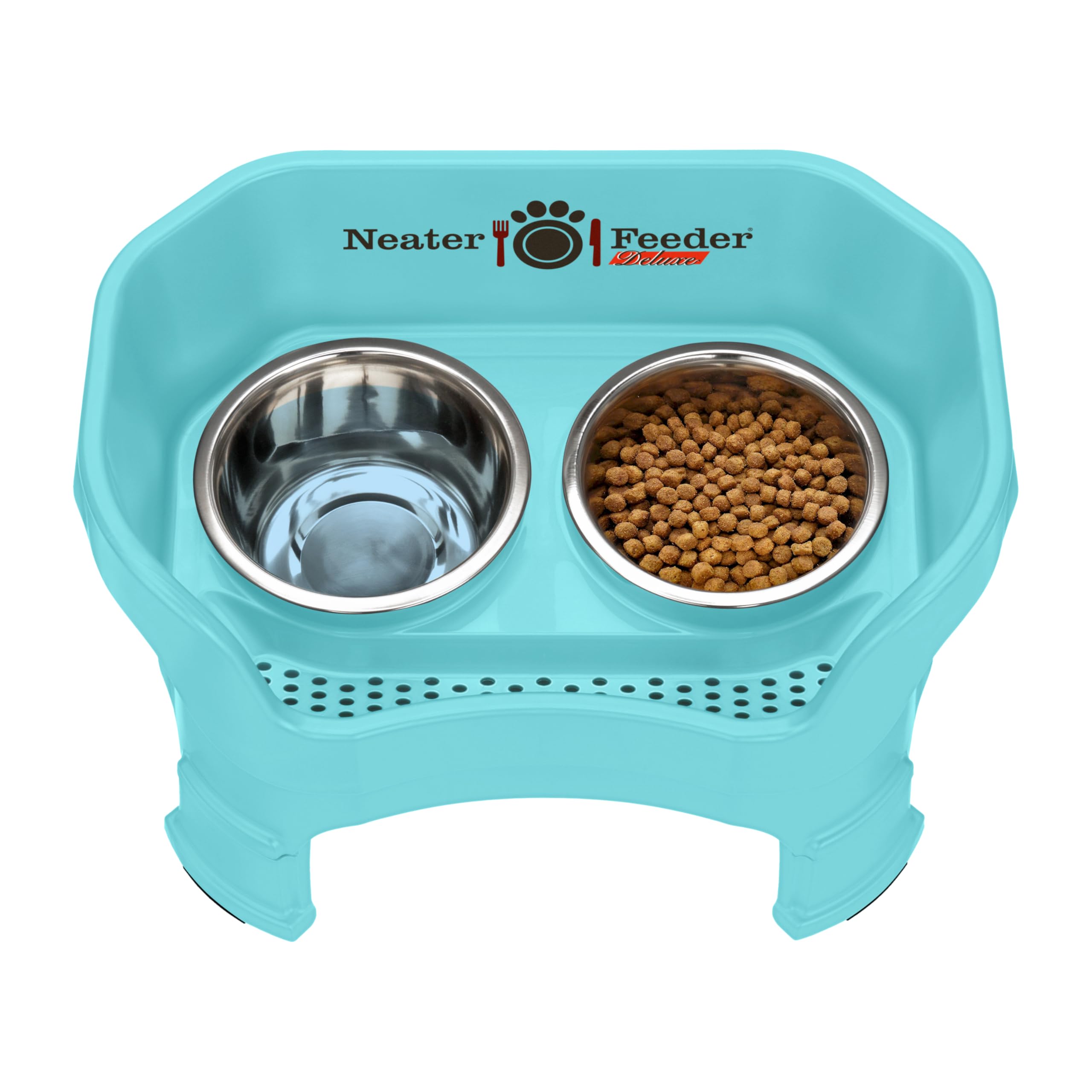 Neater Feeder Deluxe: capacidad de agua de 5 tazas para varias comidas.