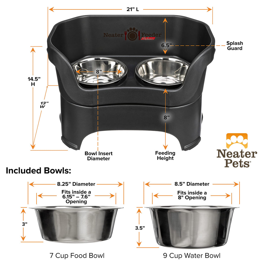 Neater Feeder Deluxe, diseñado en Estados Unidos, para altos estándares de calidad.