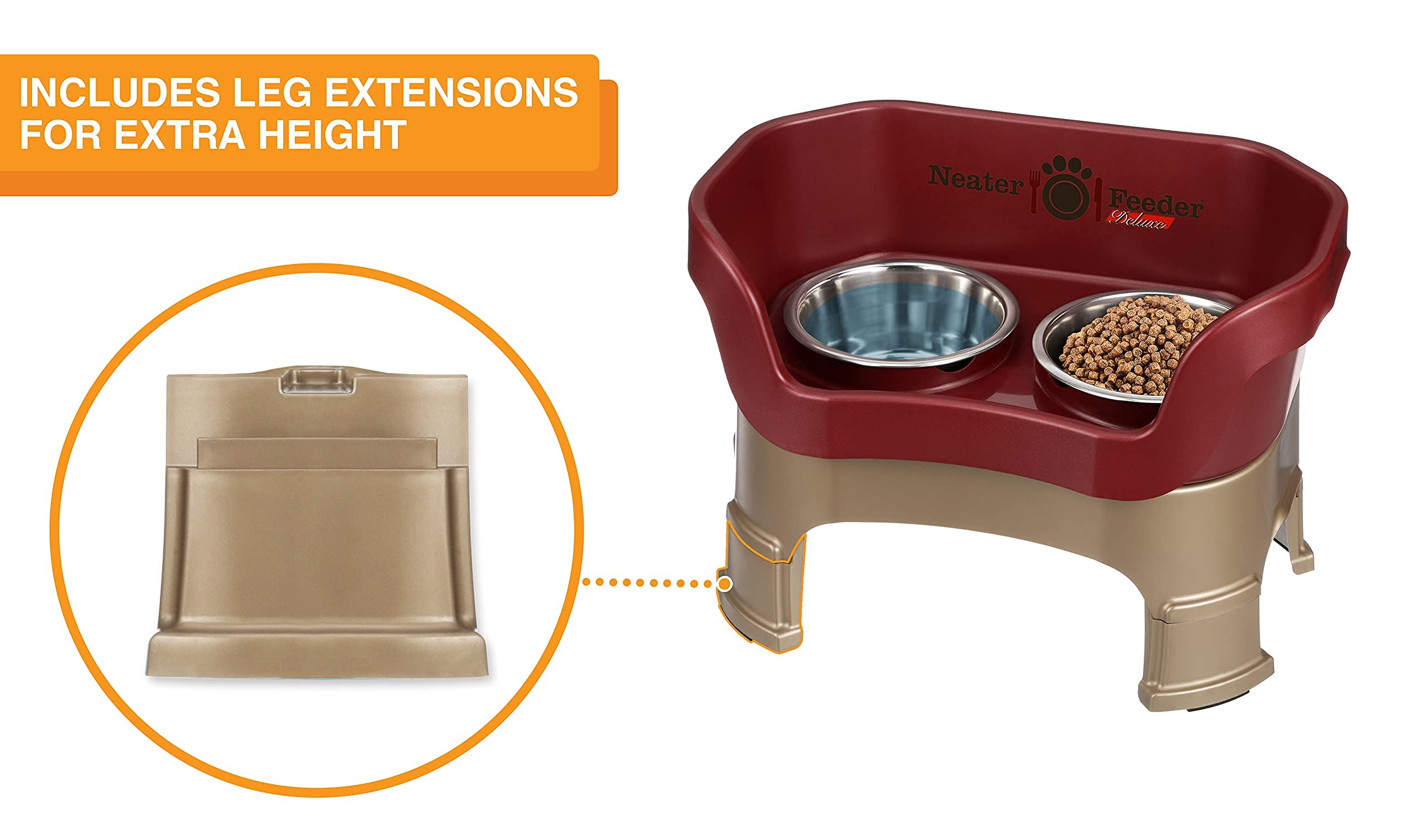 Neater Feeder Deluxe: diseño contorneado facilita el acceso al tazón.