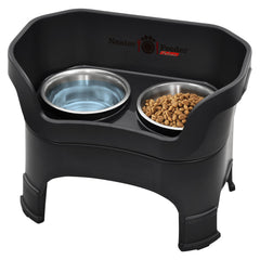 Neater Feeder Deluxe con dos cuencos de acero inoxidable para evitar derrames.