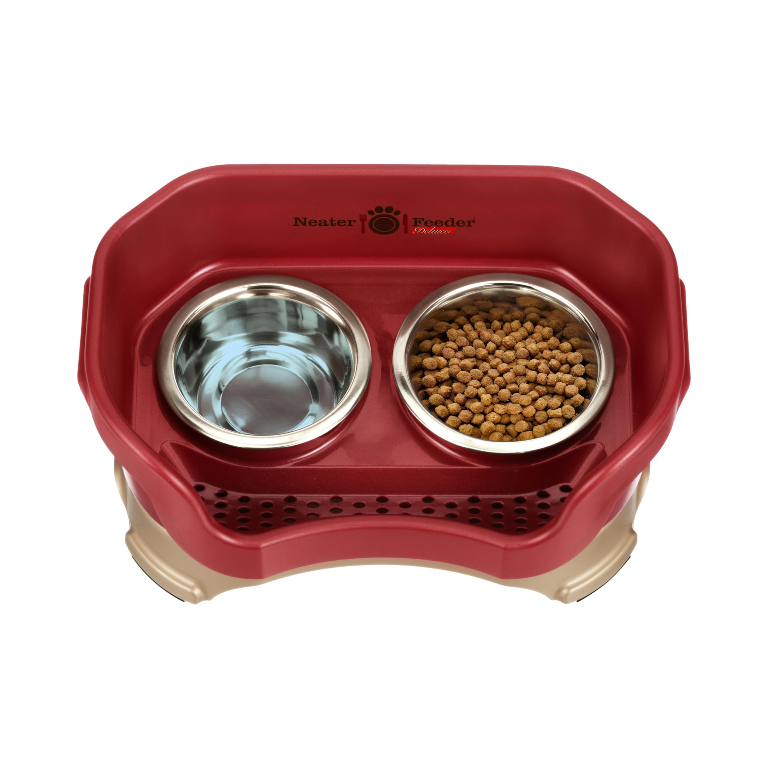 Neater Feeder Deluxe estación de alimentación para perros pequeños, ideal para espacios reducidos.