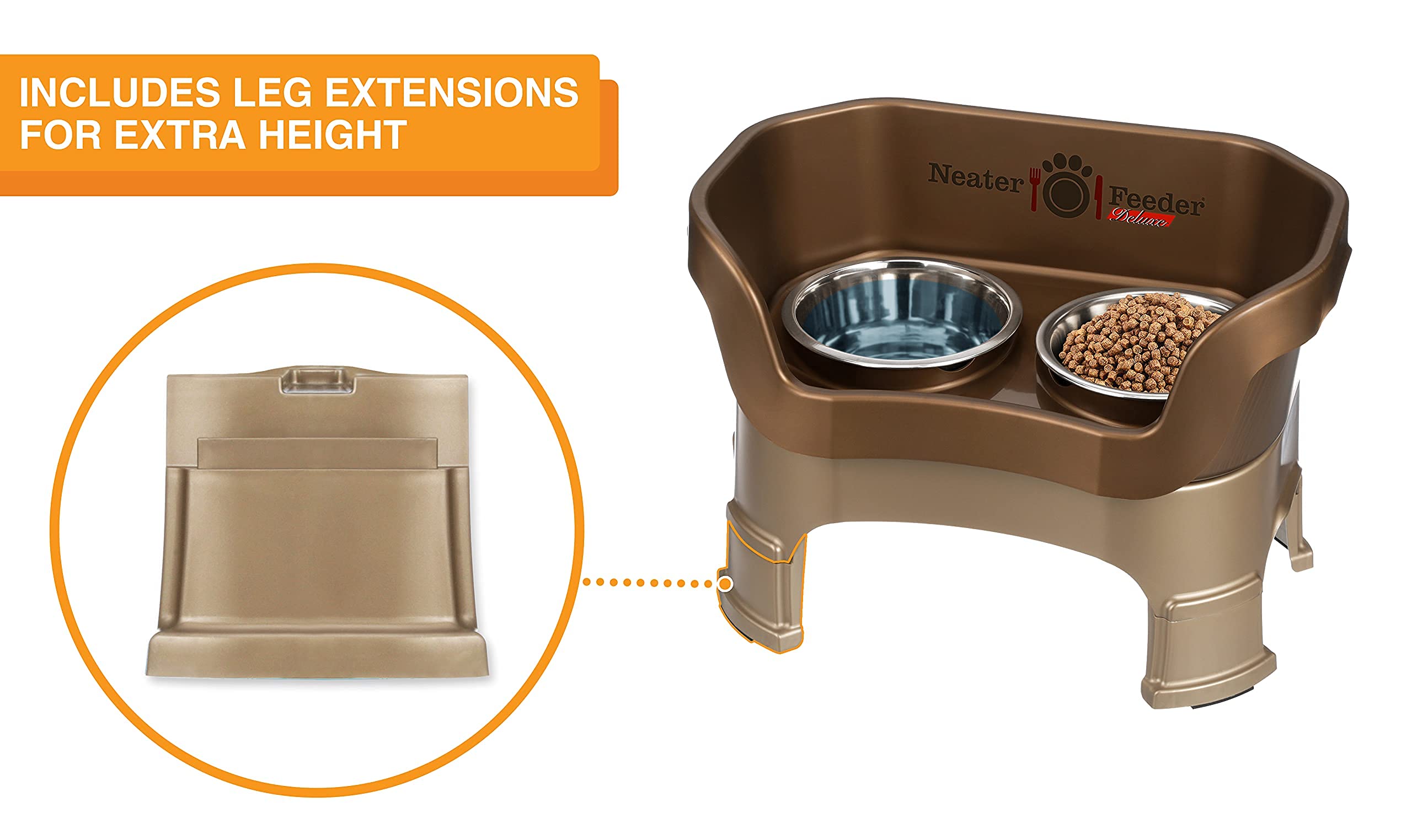 Neater Feeder Deluxe, hecho en EE.UU., calidad y seguridad.