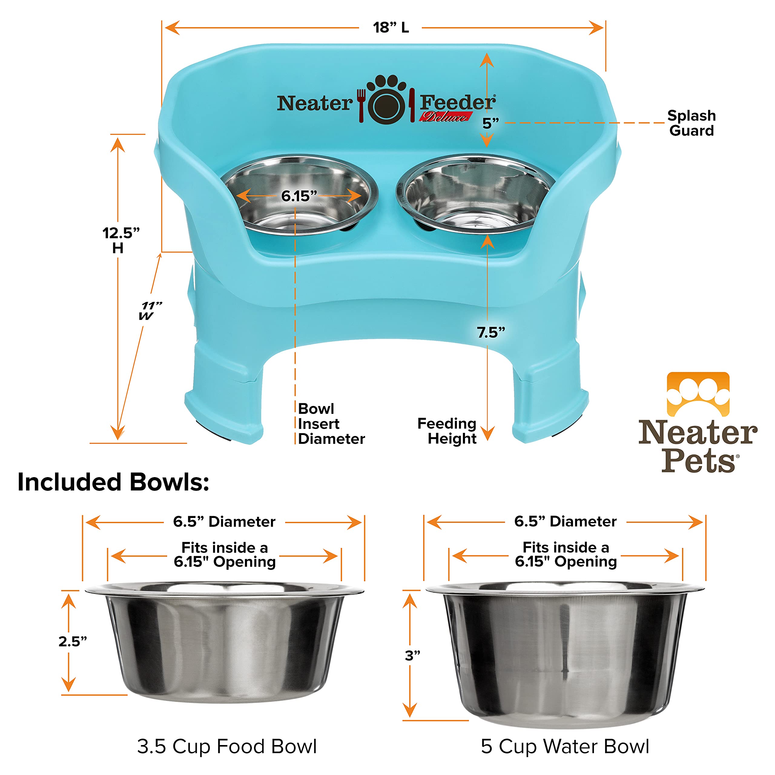 Neater Feeder Deluxe: alimenta perros entre 19 y 40 libras con seguridad.
