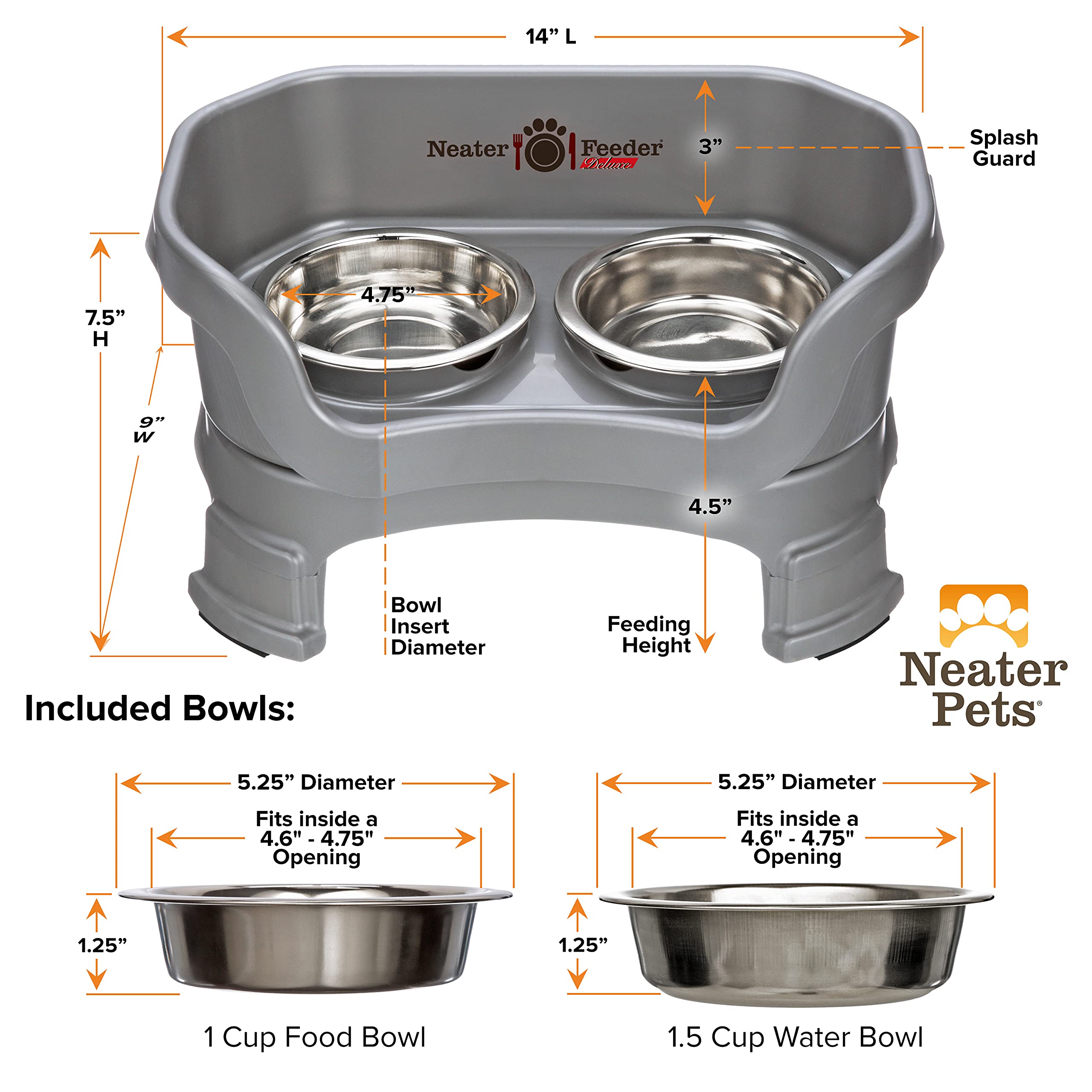 Neater Feeder Deluxe apto para lavavajillas en rejilla superior