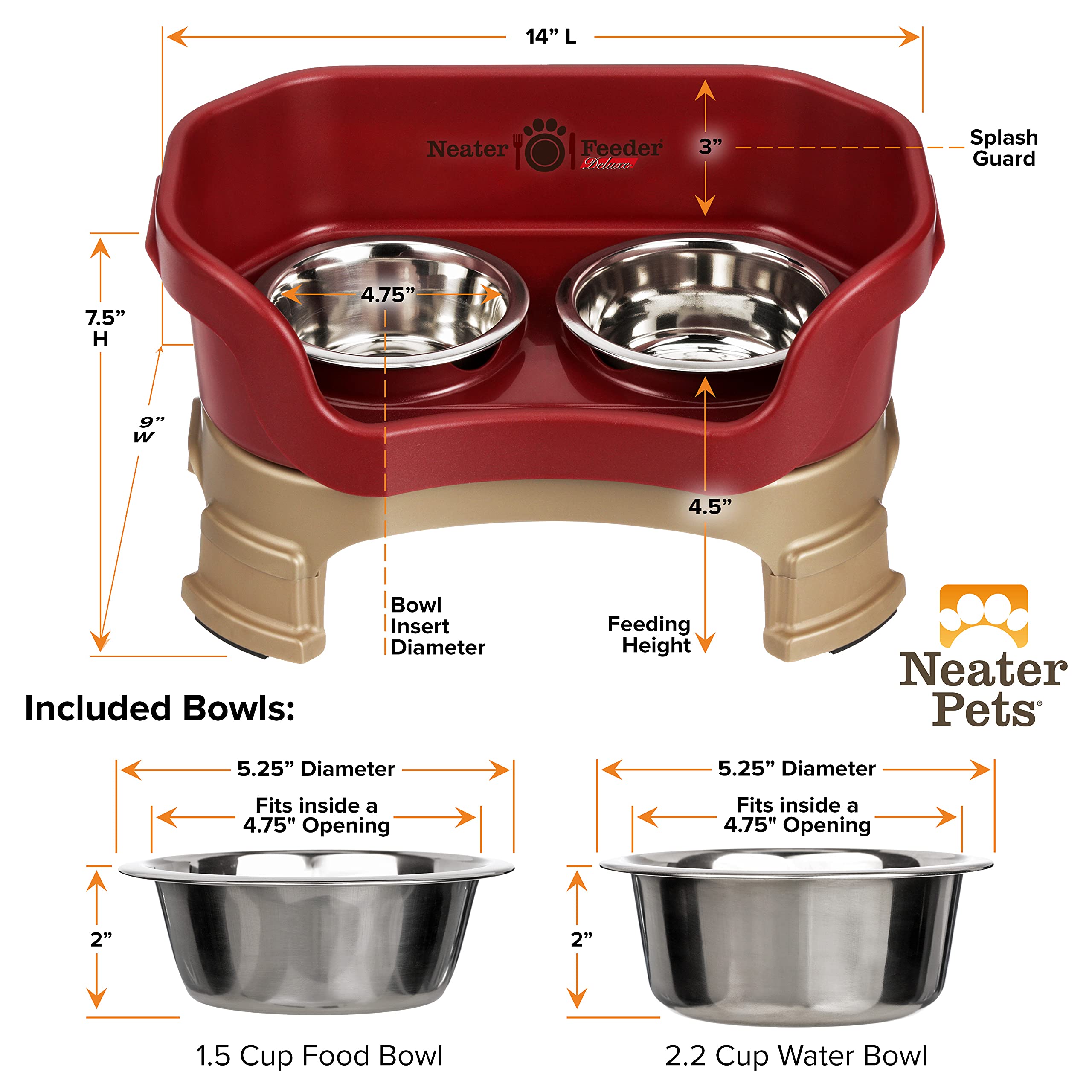 Neater Feeder Deluxe, apto para lavavajillas para una limpieza rápida.