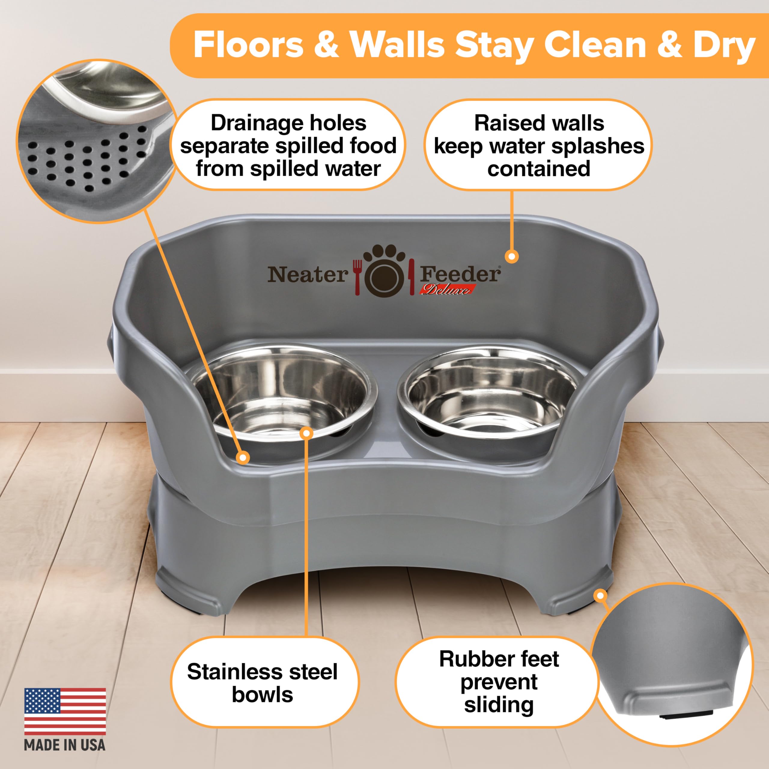 Neater Feeder Deluxe para perros medianos en casa cómoda y estable