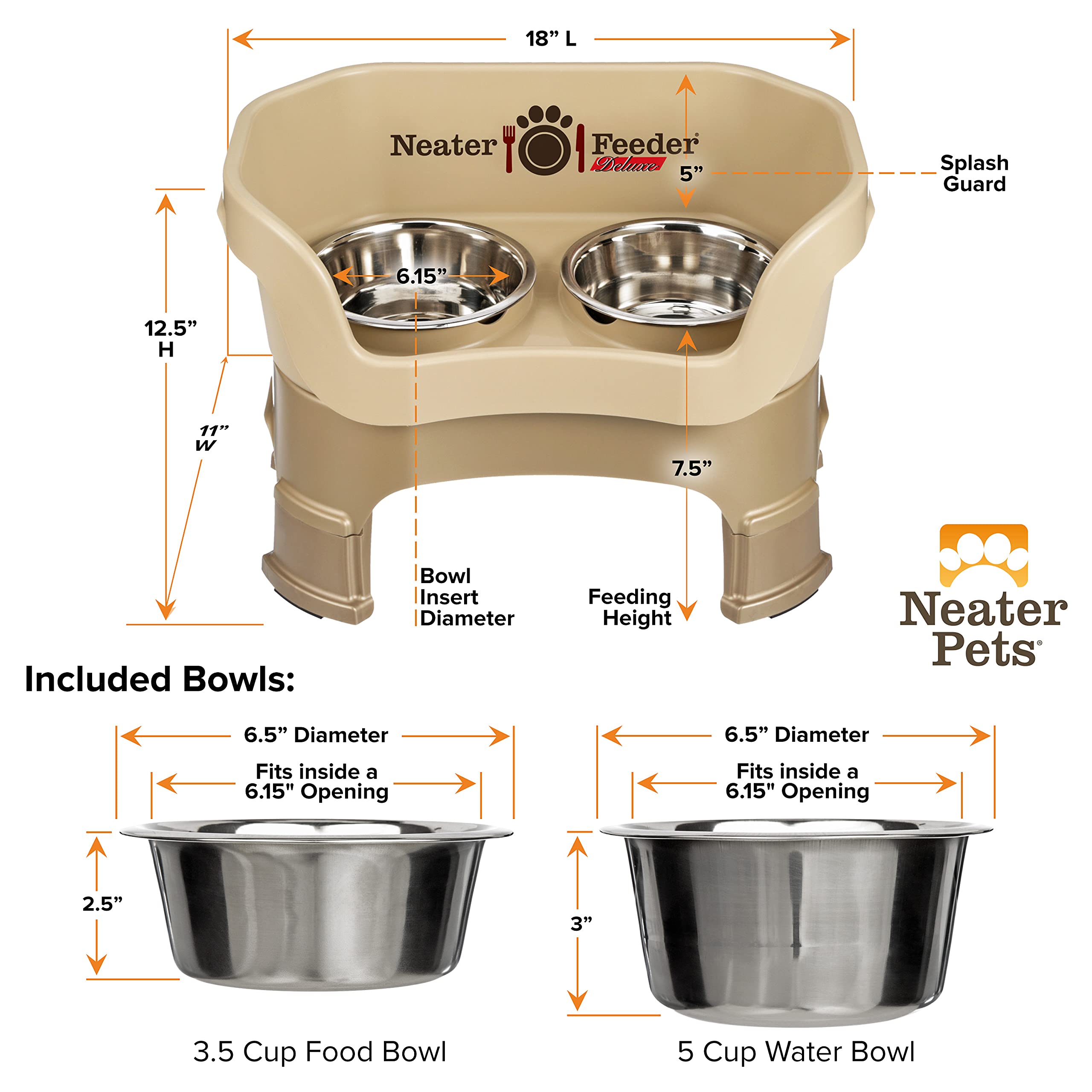 Neater Feeder Deluxe ideal para perros medianos como Beagle y Corgi.