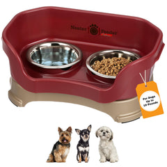 Neater Feeder Deluxe para perros pequeños, alto soporte para comer cómodamente.