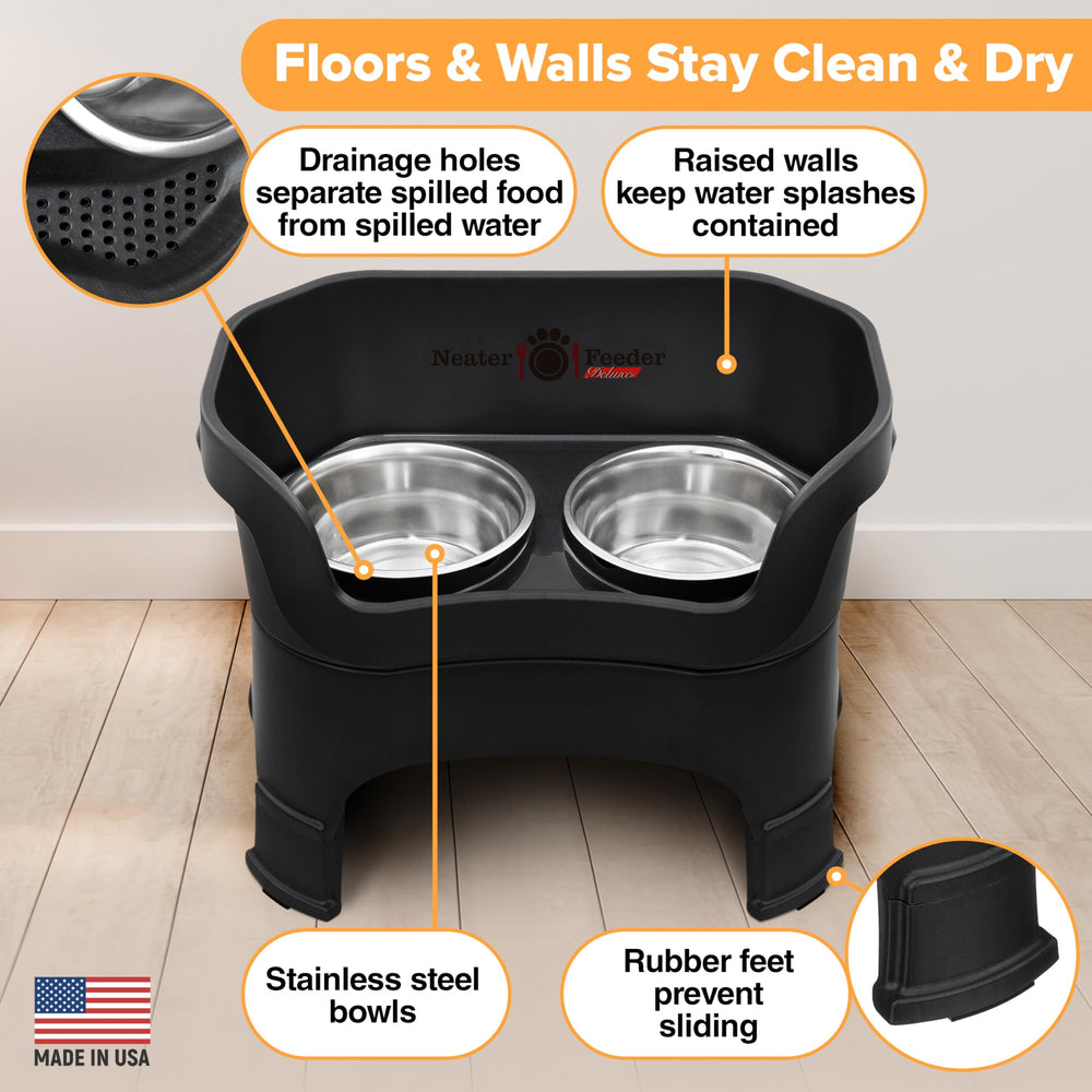 Neater Feeder Deluxe: patas antideslizantes para evitar movimientos y derrames.