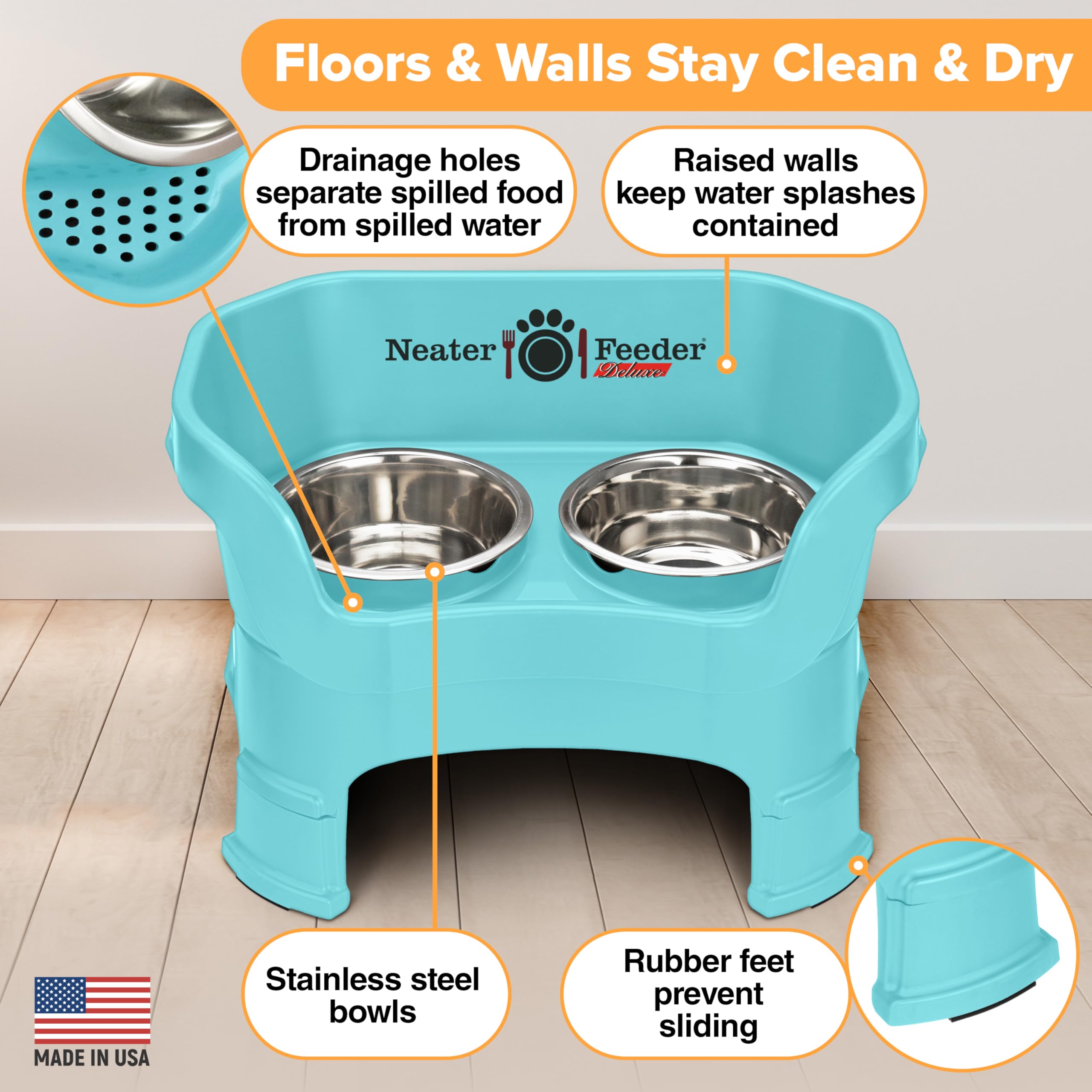 Neater Feeder Deluxe: apto para lavavajillas, limpieza rápida entre comidas.