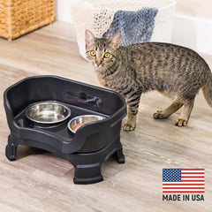 Neater Feeder Deluxe: plato de agua elevado para gatos evita salpicaduras