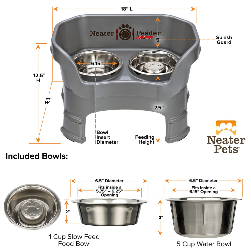 Neater Feeder Deluxe: tazones de acero inoxidable seguros y duraderos