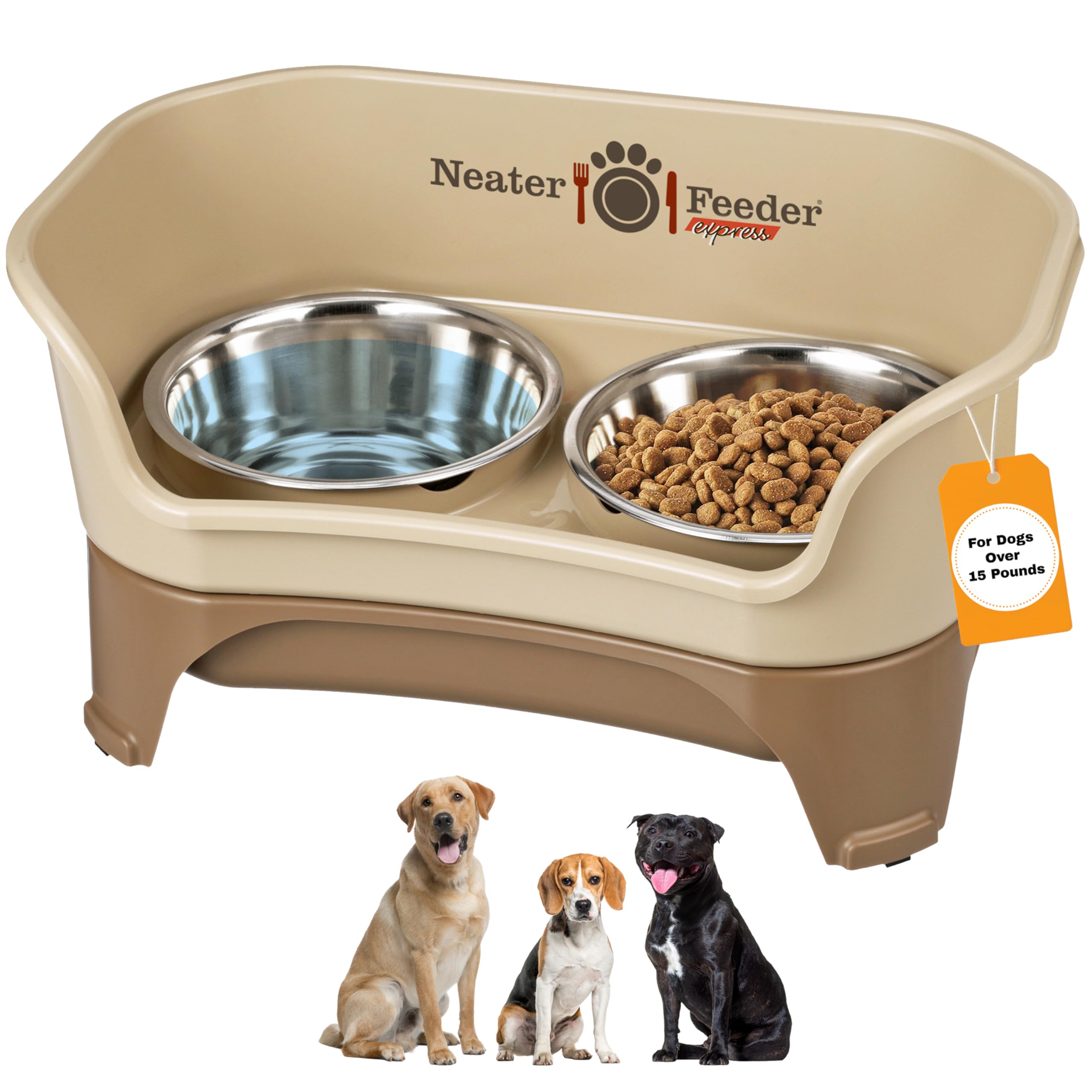 Neater Feeder Express presenta un bebedero alzado para perros, mejora la postura al comer.