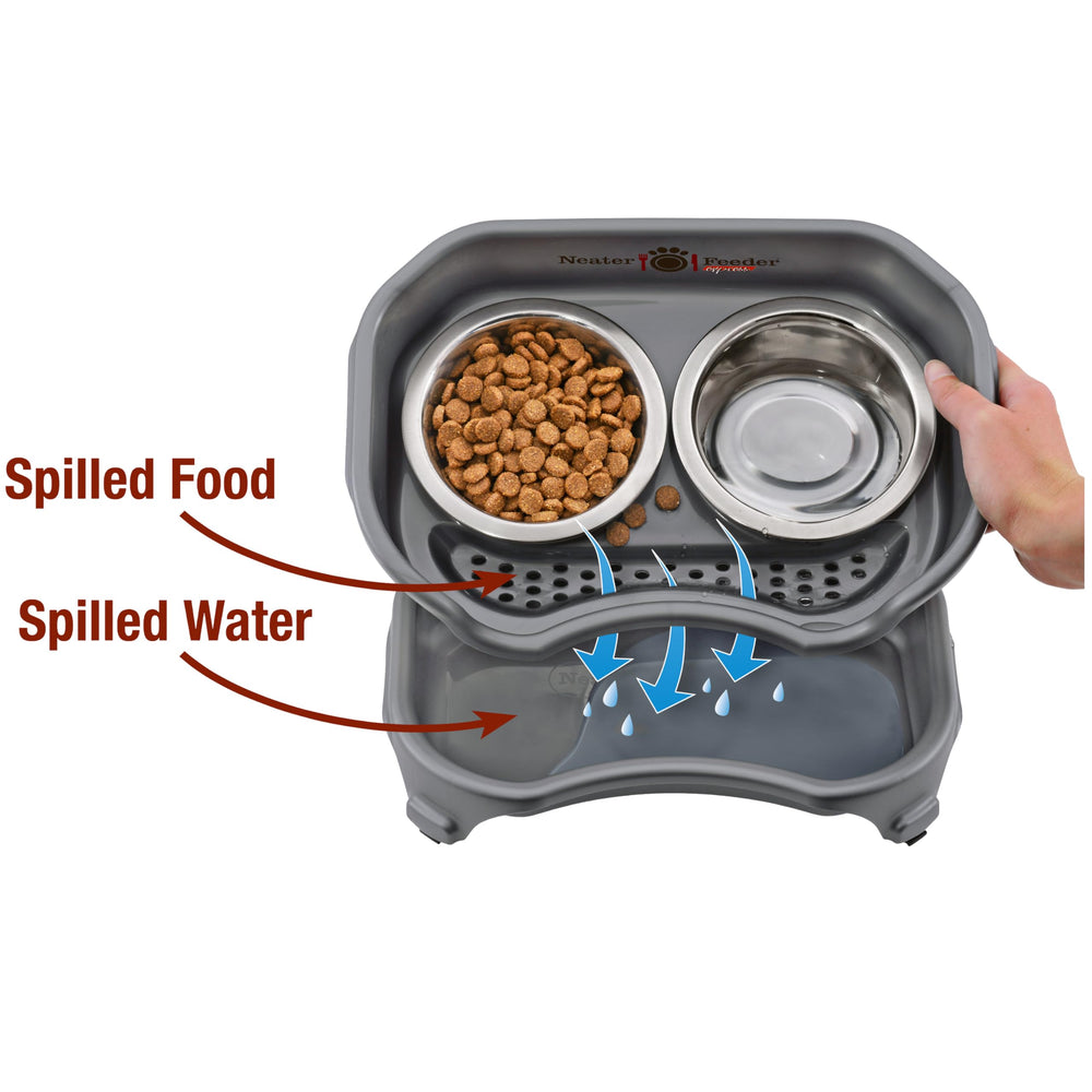 Neater Feeder Express: cuencos de acero inoxidable, duraderos.