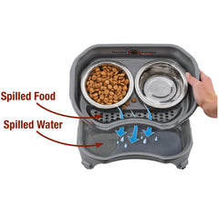 Neater Feeder Express: cuencos de acero inoxidable, duraderos.