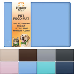 Neater Mat bajo tazones para mascotas protege el suelo de derrames.