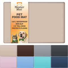 Neater Mat con borde alto para evitar salpicaduras alrededor de los cuencos.