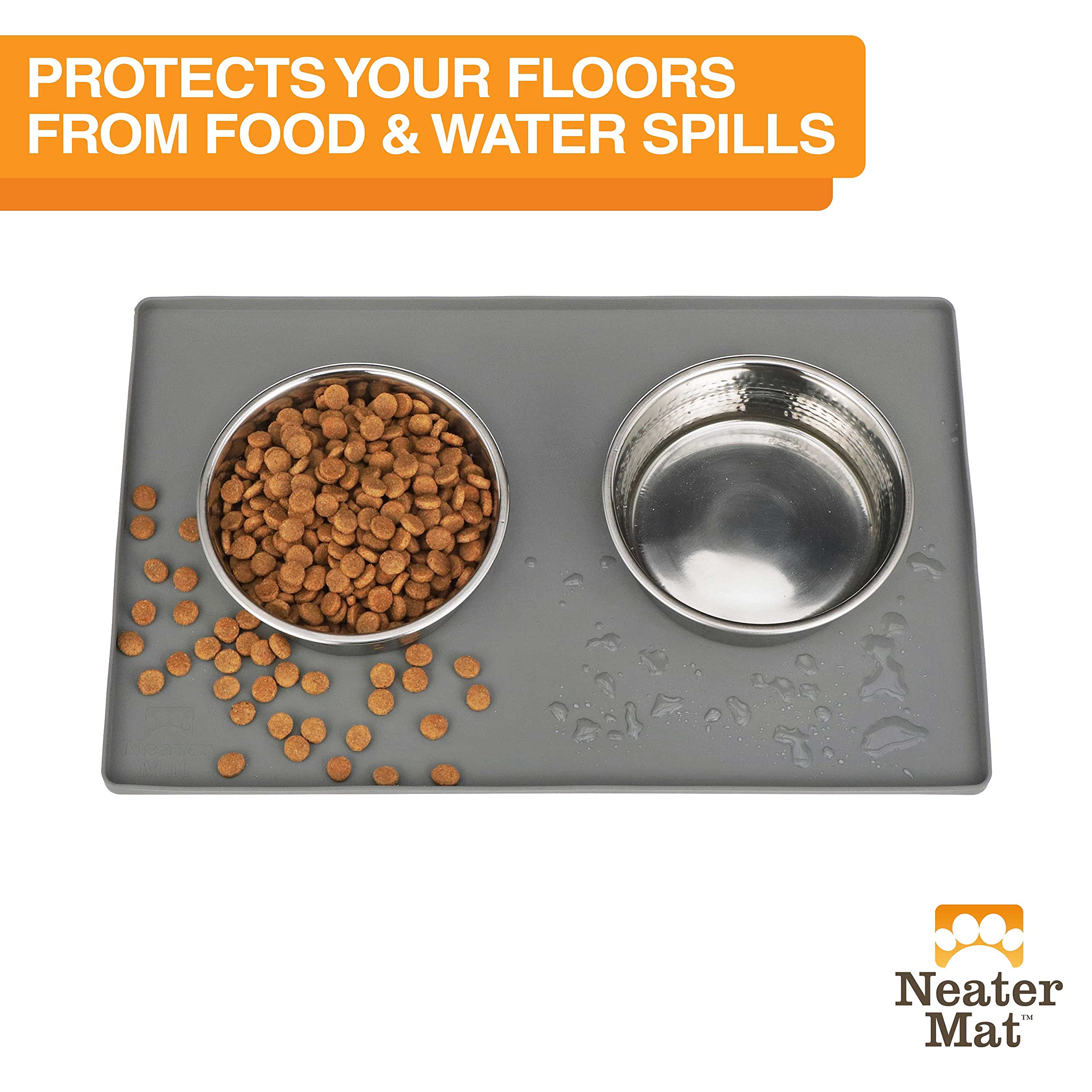 Neater Pet Brands Neater Mat impermeable de silicona para comida y agua.