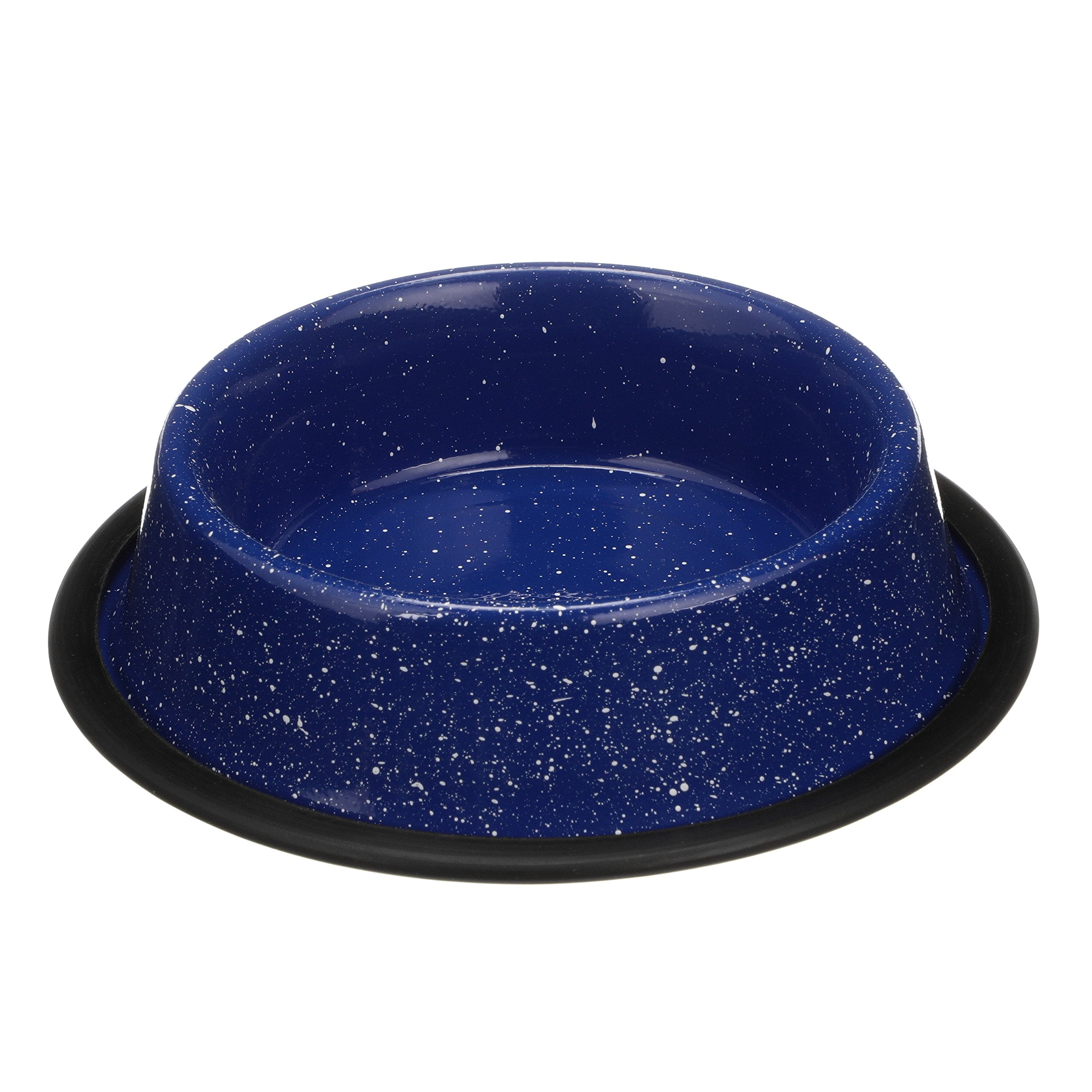 Neater Pet Brands cuenco esmaltado azul frente, ideal para salidas.