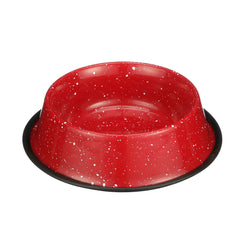Neater Pet Bowl con exterior esmalte granito azul y negro, diseño duradero para exterior